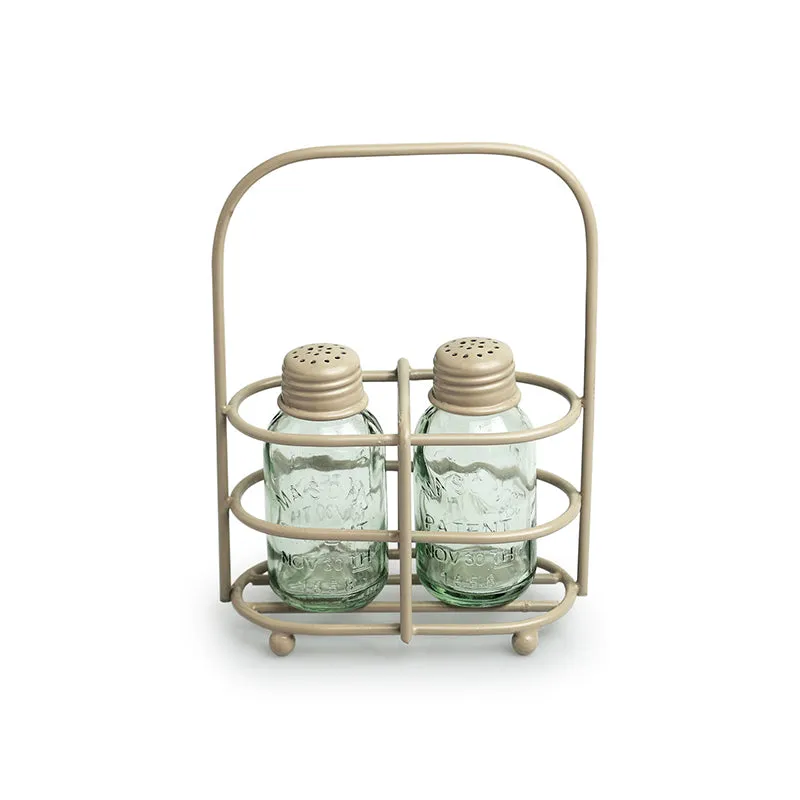 Pipero Salt & Pepper Shaker With Iron Holder (60 mL) - Three Piece Set media 3