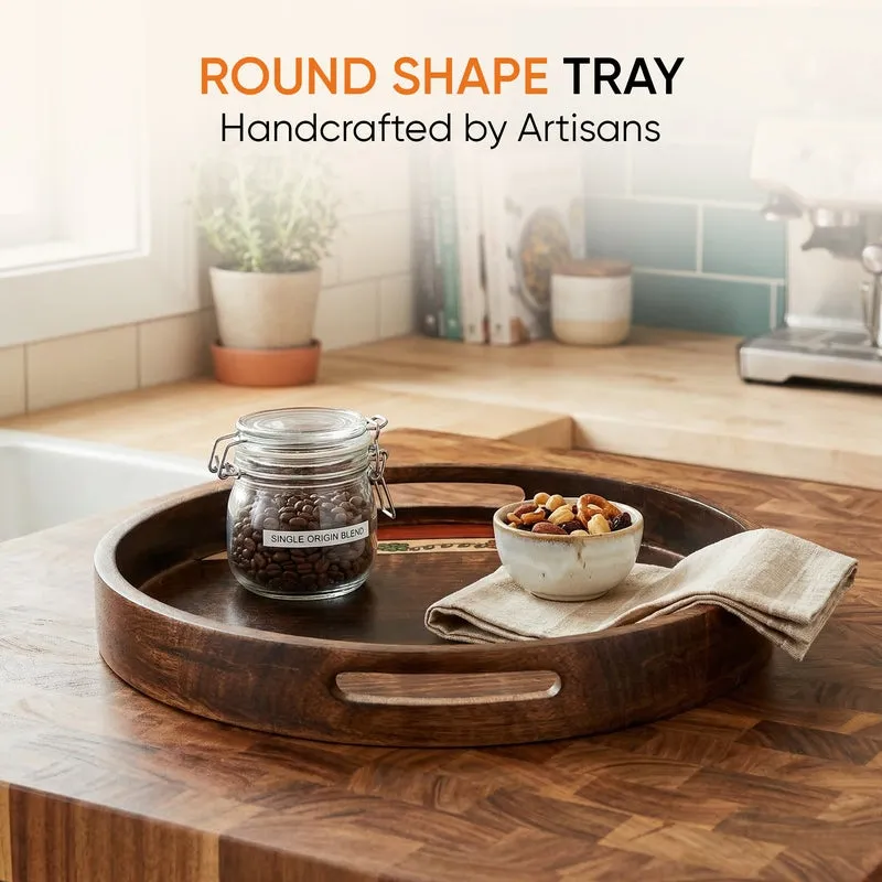 Round Mango Wood Tray media 4