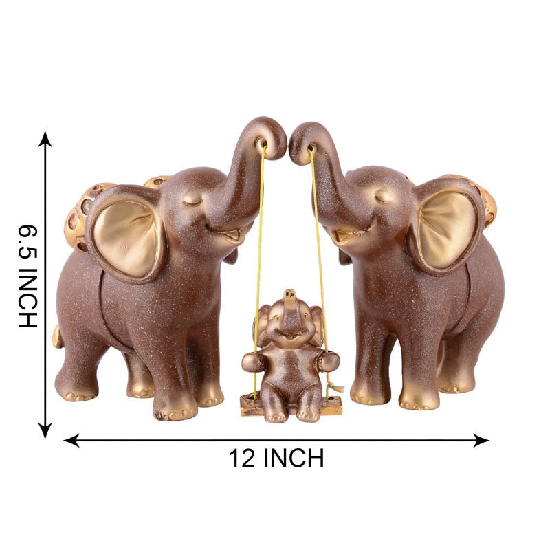 Tiny Tuskers Painted Polyresin Show Piece - Brown media 7