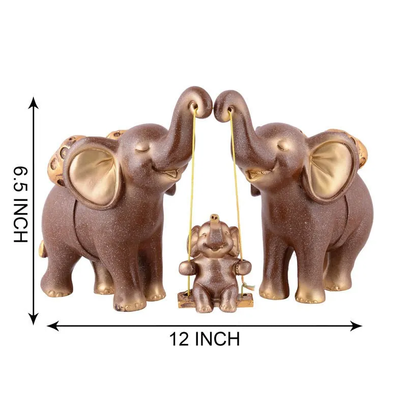 Tiny Tuskers Painted Polyresin Show Piece - Brown media 7