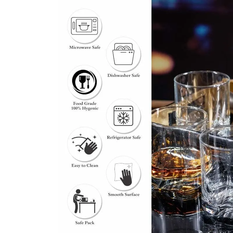 Pasabahce Karat Square Old Fashioned Glasses - 370 ML media 5