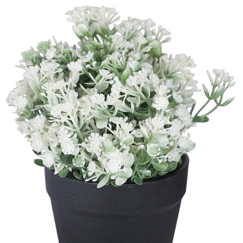 Artificial Flowers With Black Plastic Pot - Set Of Two media 3