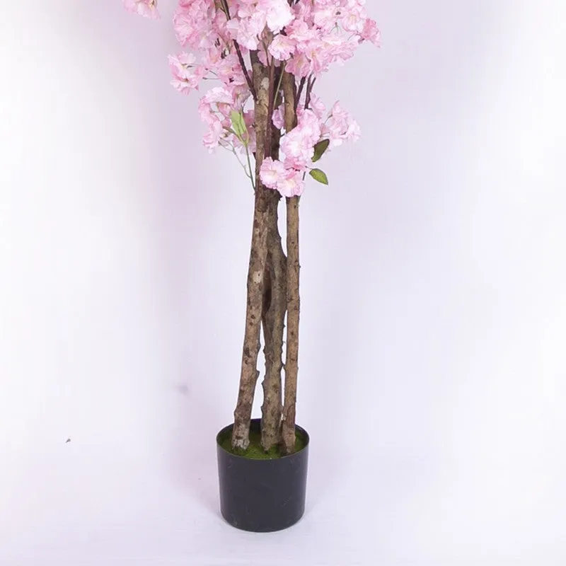 Dreamy Cheery Blossom Artificial Plant With Black Plastic Pot media 6
