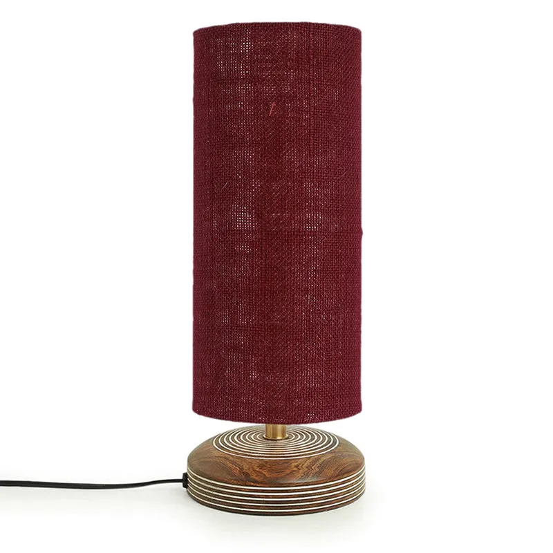 Savera Siera Fabric Table Lamp - Maroon,Brown media 6