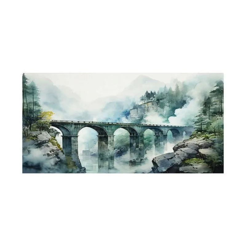 Mountain Bridge Poly Canvas Wall Painting media 4
