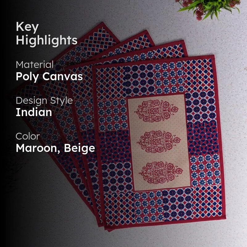 Maroon Mix Placemat - Set Of Four media 2