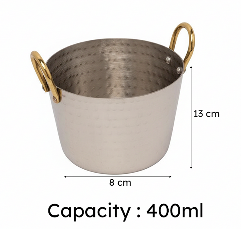 Vintage Allure Hammered Round Serving Pot - 400 ML media 5