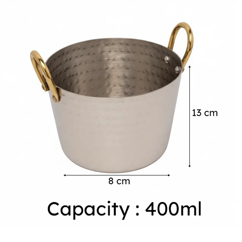 Vintage Allure Hammered Round Serving Pot - 400 ML media 5