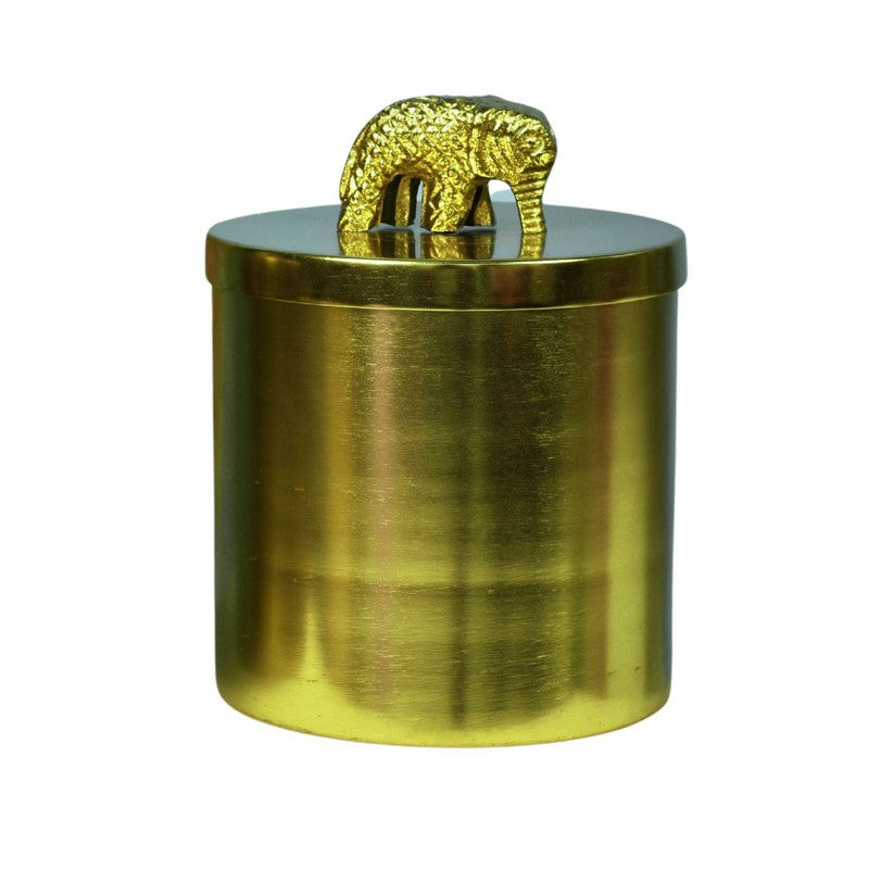 Luxury Elephant Knob Metal Jar (Gold) - Set Of Two media 3