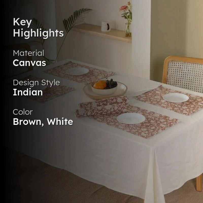 Rustic Indian Canvas Table Mats - Set Of Six media 2