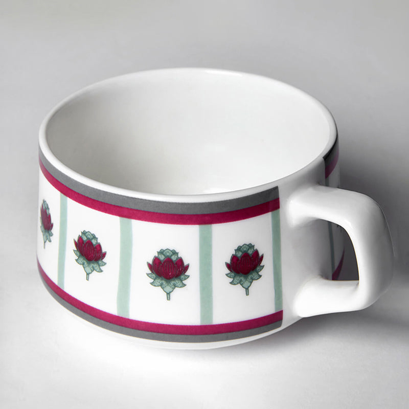 India Circus Cherrywood Bone Chine Cup And Saucer Set (180 mL Each) - Set of Six media 6