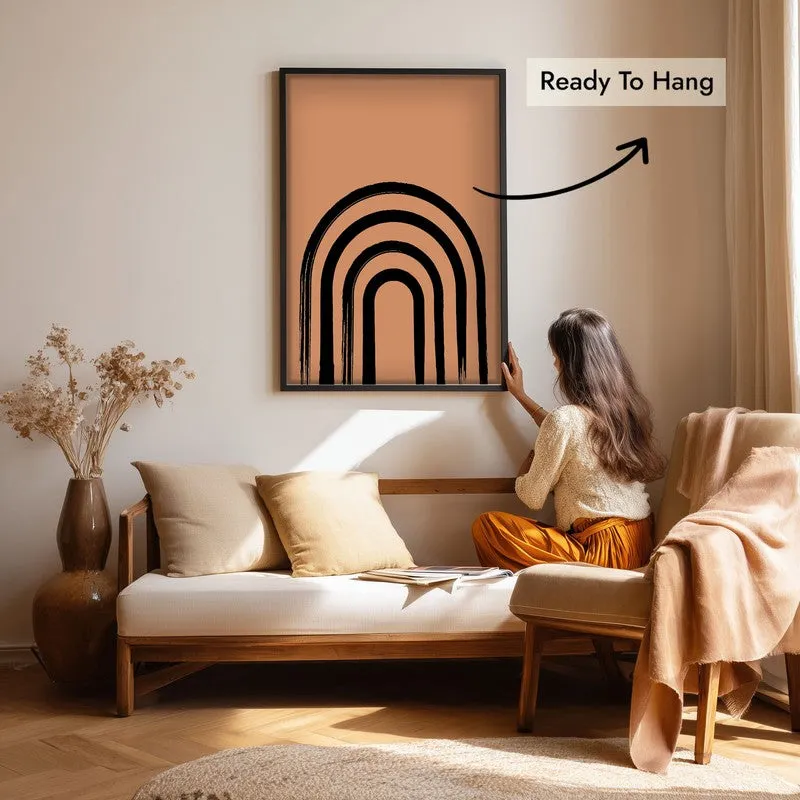 Linear Zen Canvas Wall Painting With Black Frame media 7