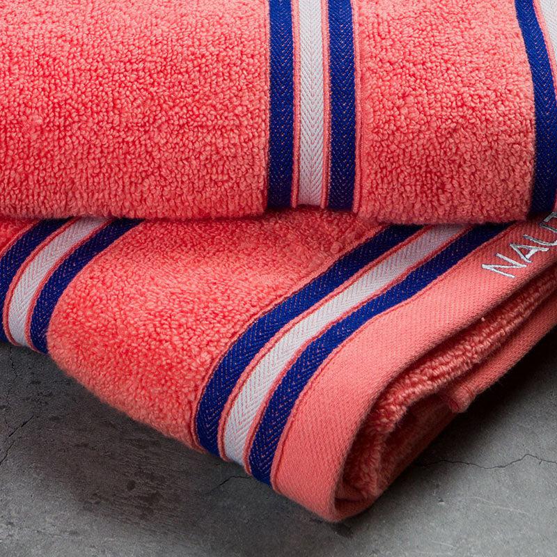 Nautica Dove Down Cotton Towel Set (Coral) - Set Of Two media 5