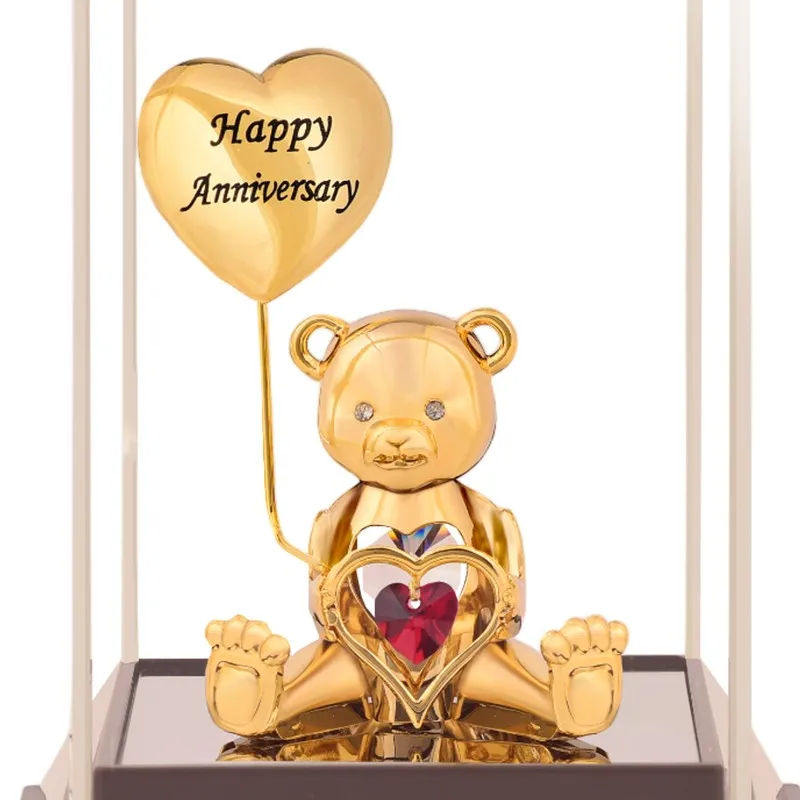 Bear of Love 24K Gold Plated Mild Steel Showpiece (Pink) media 5