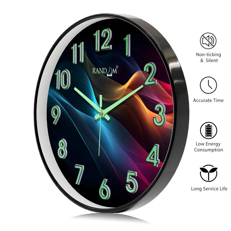 Rays Round Modern Plastic Wall Clock - Multicolor media 7