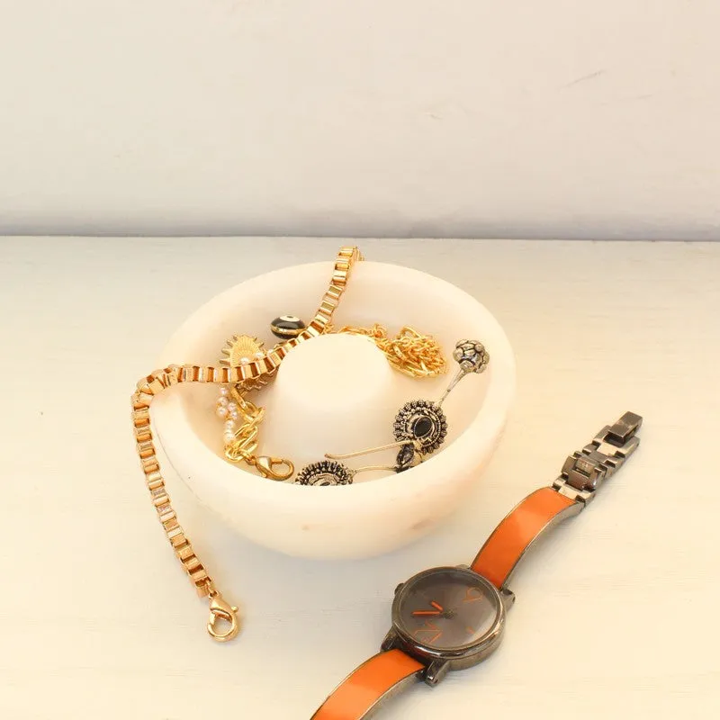Elegant Marble Trinket Tray - White media 5