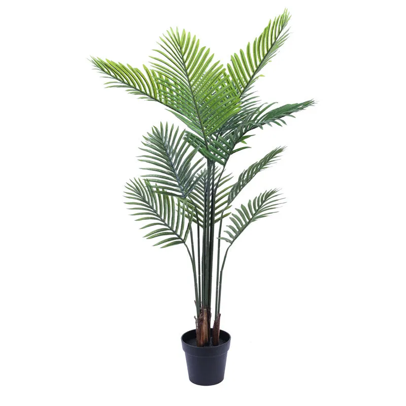 Artificial Realistic Areca Palm Plant With Black Plastic Pot - 4.9 Feet media 5