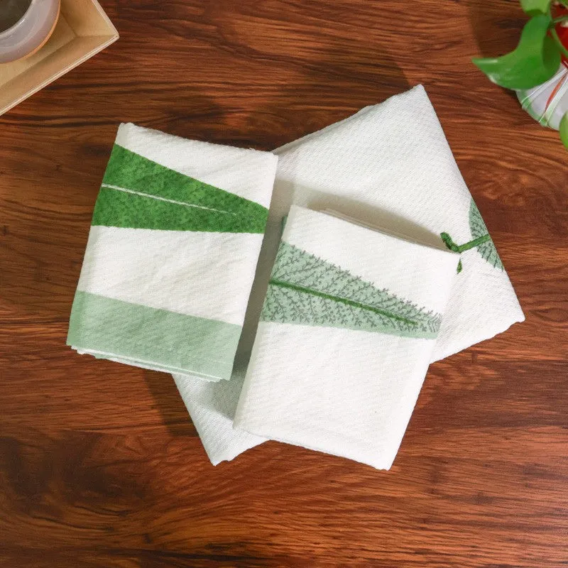 Palm Whisper Cotton Towels (Green) - Three Piece Set media 1
