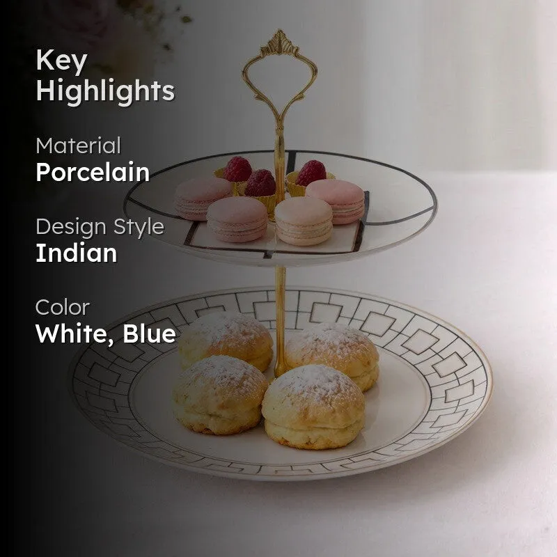 Eleganza Cake Stand - White,Blue media 2
