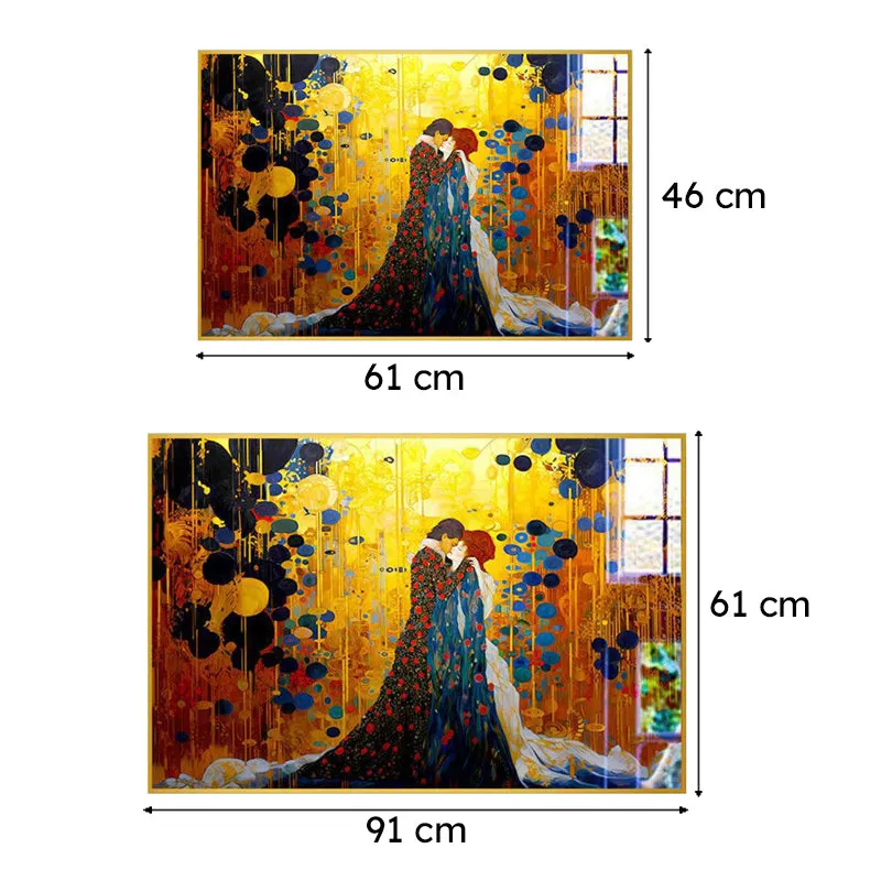 Bound By Love Modern Canvas Wall Art With Frame - Gold media 6