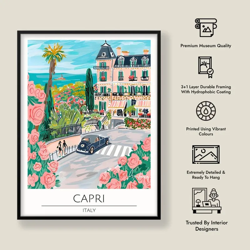 Vintage Capri Framed Canvas Wall Painting media 8