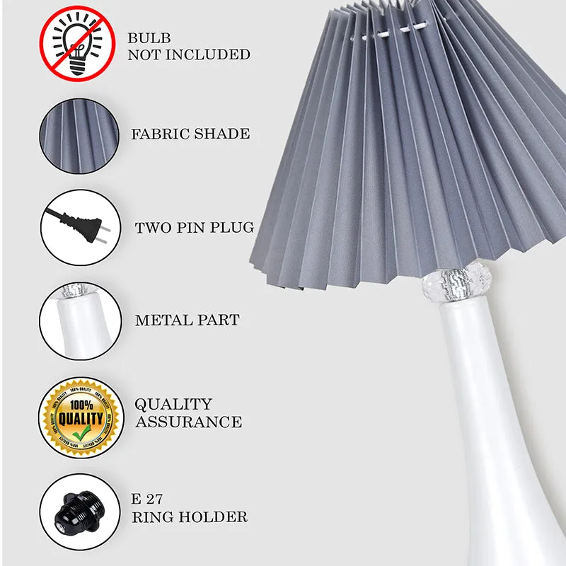 Aneiro French Pleat Metal Table Lamp - Grey,White media 4