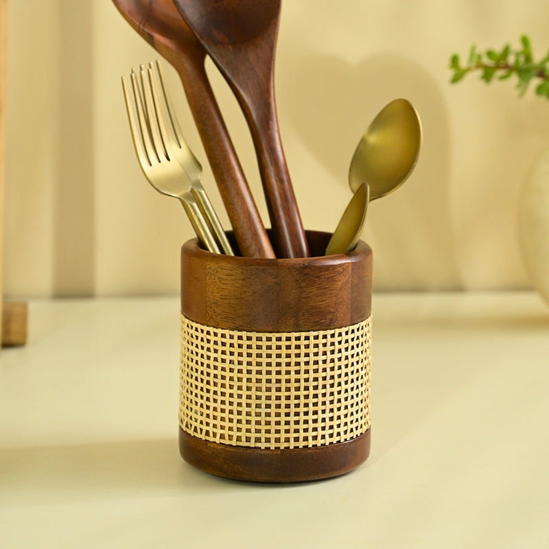 Kutora Wooden Cutlery Stand media 3