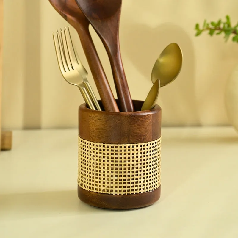 Kutora Wooden Cutlery Stand media 3