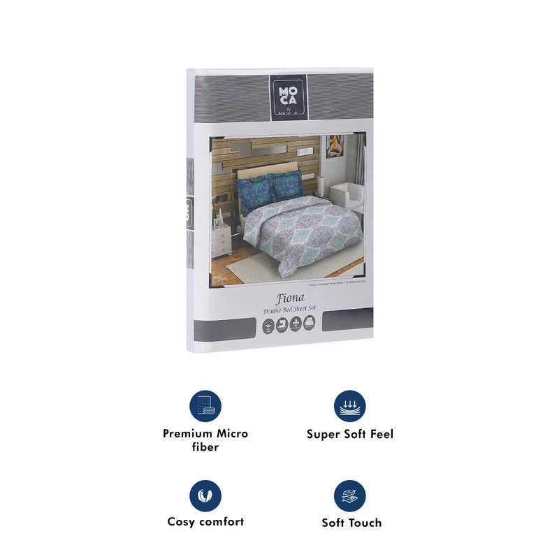 Monte Carlo Dio Mandala Cotton Bedsheet (White,Blue) - 104 TC media 10