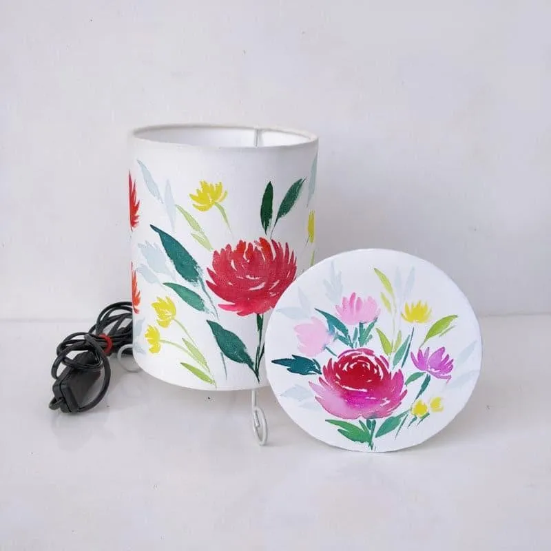 Drepo Flora Handpainted and Metal Fabric Table Lamp - Multicolor media 6