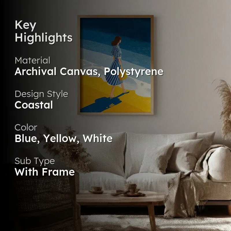 Oceanview Canvas Wall Painting - Brown Frame media 2