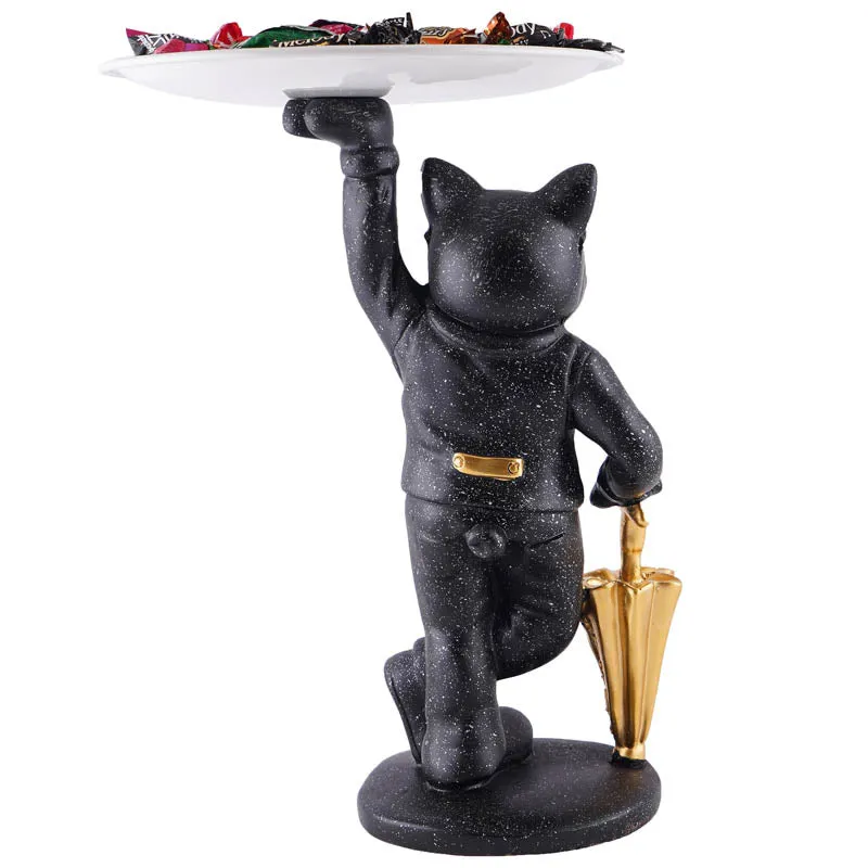 Dapper Cat Painted Polyresin Show Piece - Black media 6