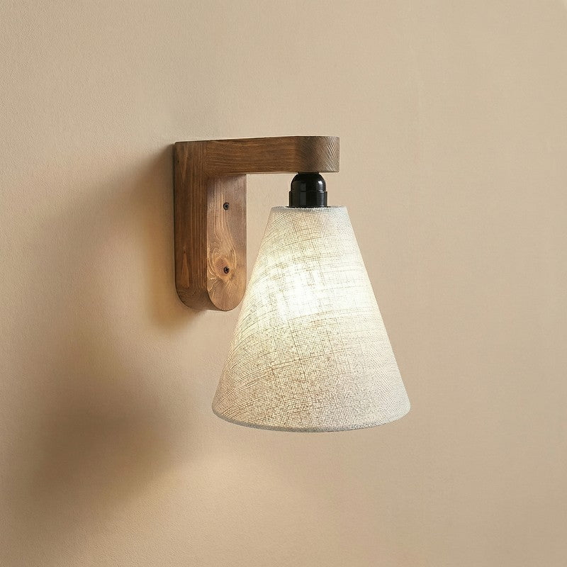 Onore Jute and Wooden Cone Wall Lamp media 5