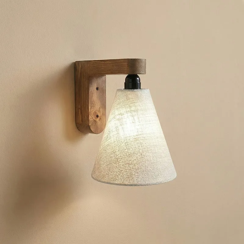 Onore Jute and Wooden Cone Wall Lamp media 5