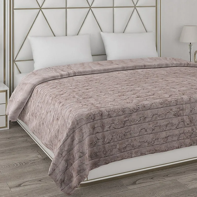 Monte Carlo Crimson Comfort Reveisible Blanket (Light Brown) - 850 GSM media 5