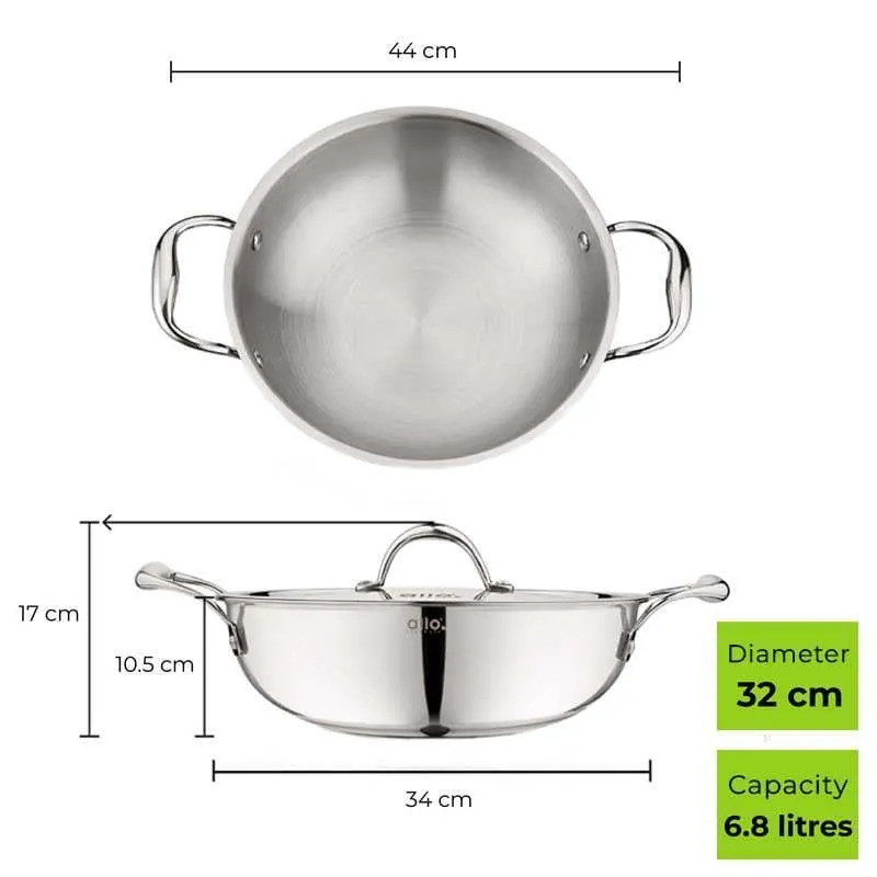 Suko Induction Safe Kadhai With Lid - 6800 mL / 13 Inches media 6