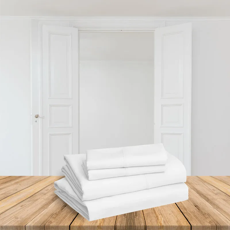 Caressence Solid Cotton Bedsheet (White) - 300 TC media 6