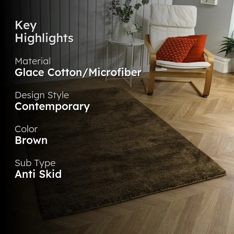 Nuo Luxe Micro Fiber Area Rug - Brown media 2