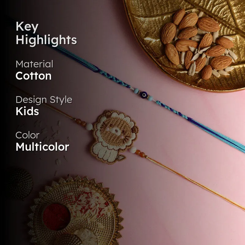 Lion Rakhi with Roli Chawal - Three Piece Set media 2