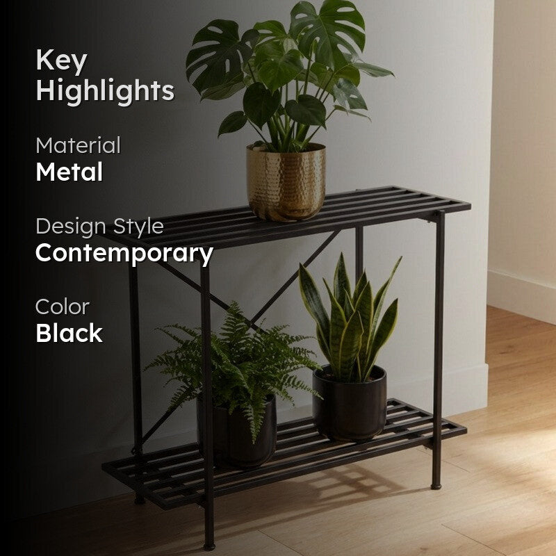 Leafnest Metal Planter Stand - Black media 2