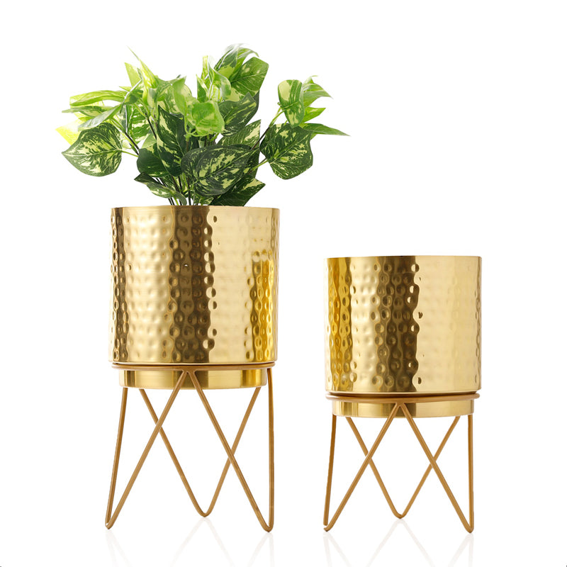 Teodora Hammered Planter (Gold) - Set Of Two media 4