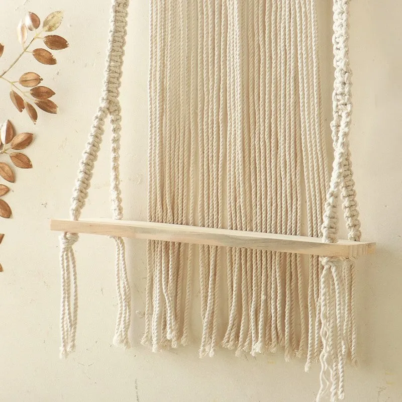 Boho Chic Macrame Shelf media 4