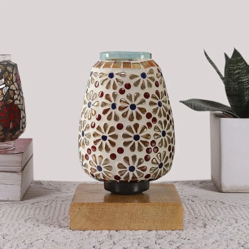 Mirano Glass Table Lamp With Wooden Base - Multicolor media 4