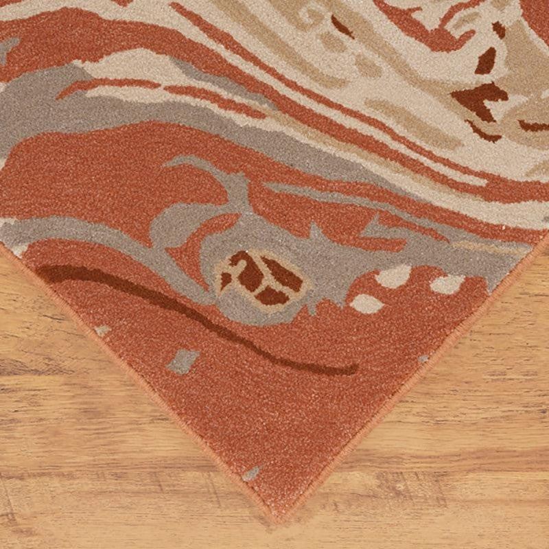 Ala Hand Tufted Abstract Wool & Nylon Carpet - Rust Brown media 7