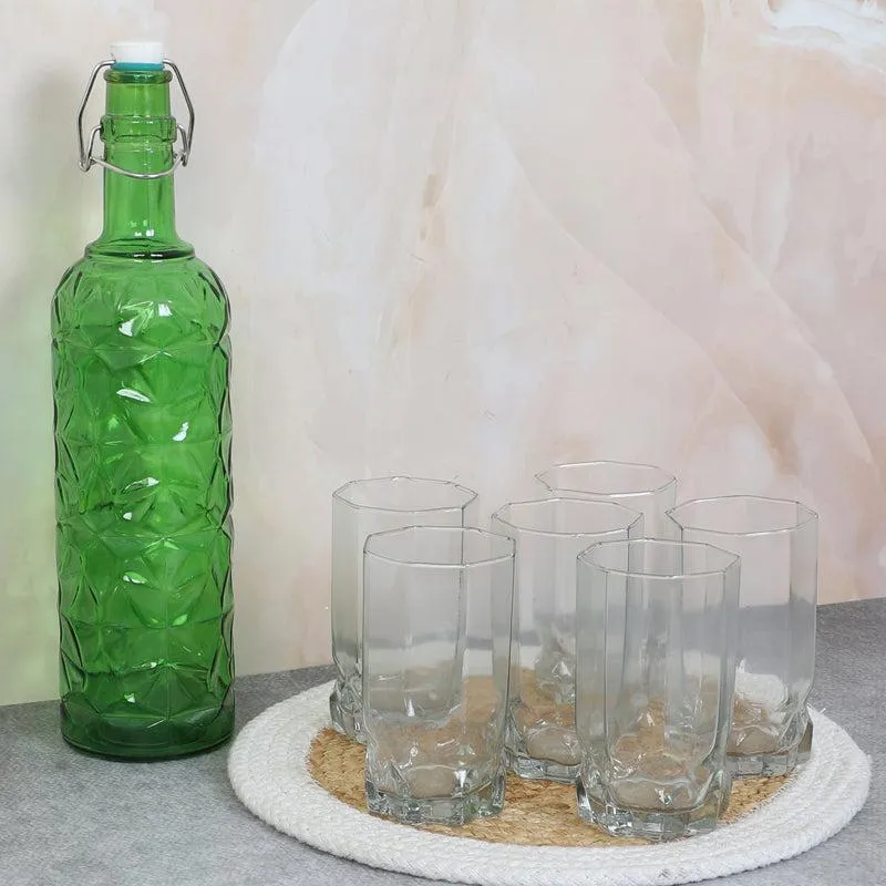 Lakopa 1000 mL Water Bottle With 300 mL Glass - Seven Piece Set media 1