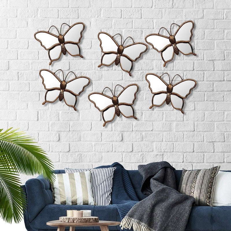 Winged Reflection Wall Mirrors - Set Of Six