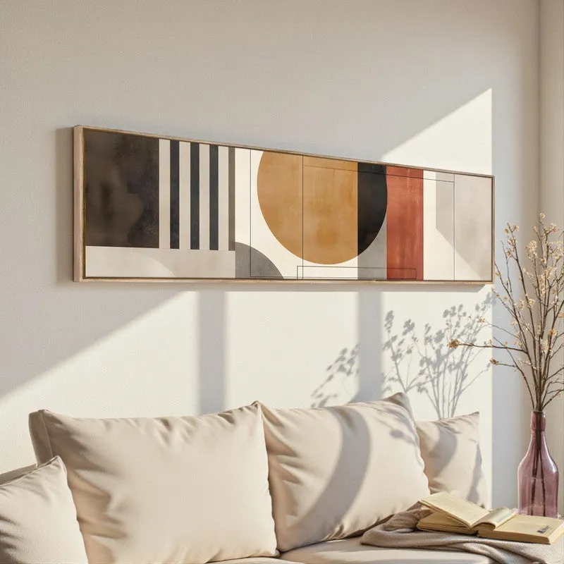 Tawny Whirls Boho Canvas Wall Art With Frame - Beige media 3