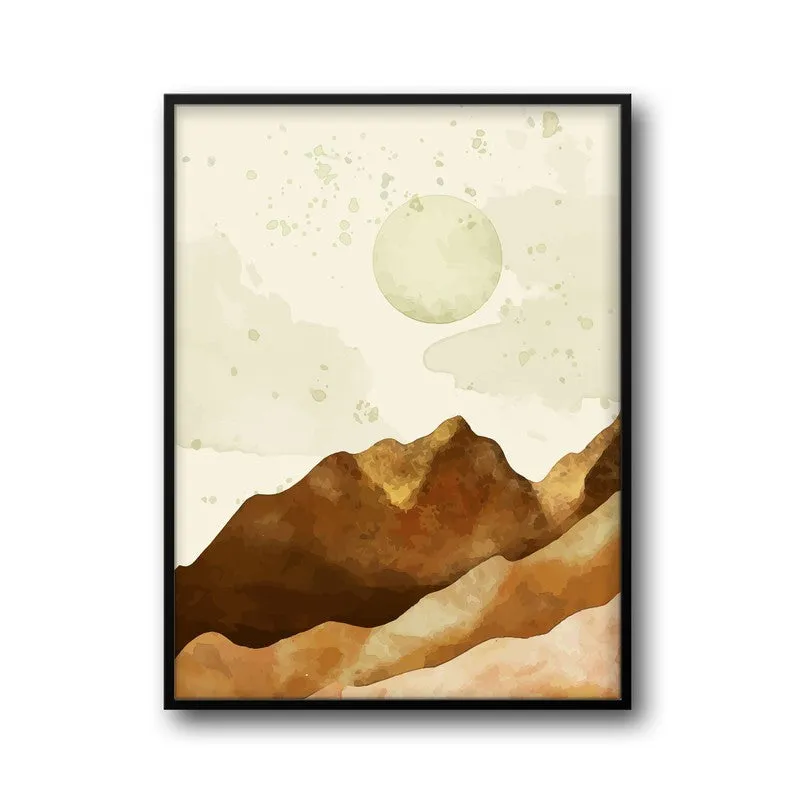 Moonlit Desert Peaks Archival Paper Wall Art With Frame media 5
