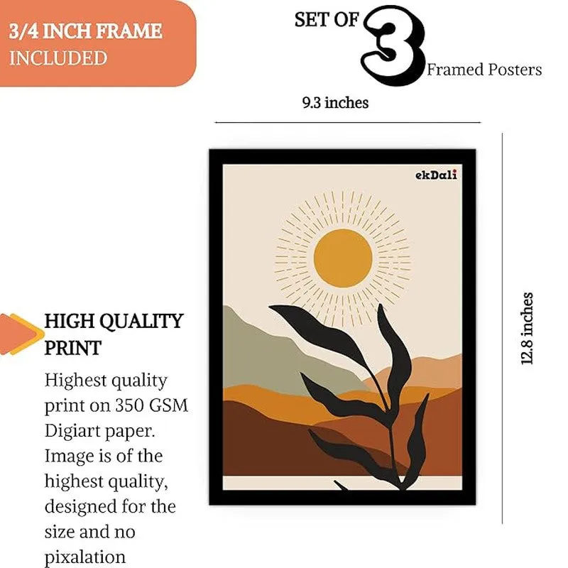 Earthy Aura Paper Wall Painting With Frame - Black media 10