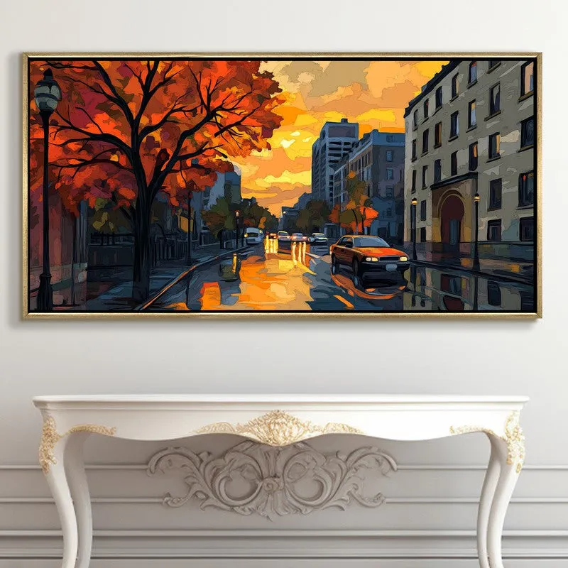 Autumndrift Canvas Wall Painting With Frame media 5